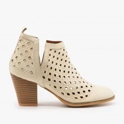 Weeboo Newest Arrivals Laser Cut Fall Booties FINAL SALE