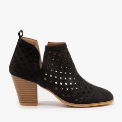 Weeboo Newest Arrivals Laser Cut Fall Booties FINAL SALE