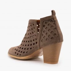 Weeboo Newest Arrivals Laser Cut Fall Booties FINAL SALE