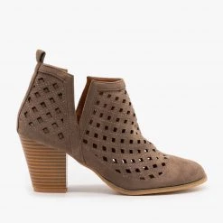Weeboo Newest Arrivals Laser Cut Fall Booties FINAL SALE