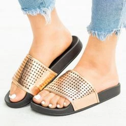 Soho Girls Newest Arrivals Laser-Cut Metallic Slides 10 Soho Girls Newest Arrivals Laser-Cut Metallic Slides