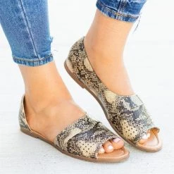 AMS Shoes Newest Arrivals Laser Cut Open-Toe Cutout Flats