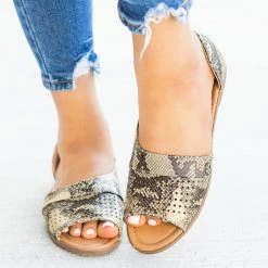 AMS Shoes Newest Arrivals Laser Cut Open-Toe Cutout Flats