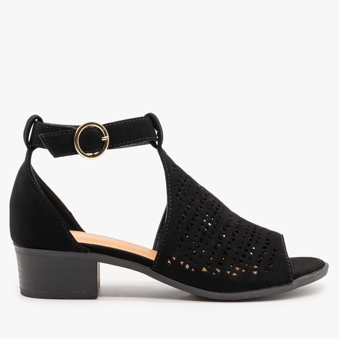 Top Moda Newest Arrivals Laser Cut Open-Toe Low Heeled Sandals 7 Top Moda Newest Arrivals Laser Cut Open-Toe Low Heeled Sandals