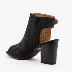 Refresh Laser Cut Peep Toe Heel Booties Newest Arrivals