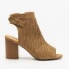 Refresh Laser Cut Peep Toe Heel Booties Newest Arrivals