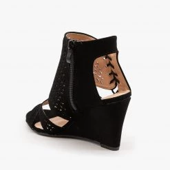 Forever Newest Arrivals Laser-Cut Sandal Wedges FINAL SALE