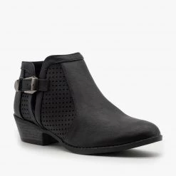 Soho Elite Laser Cut Sides Buckle Booties