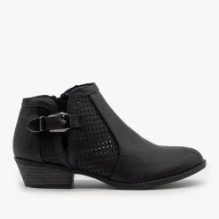 Soho Elite Laser Cut Sides Buckle Booties