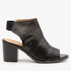 Weeboo Newest Arrivals Laser Cut Slingback Booties