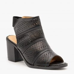 Weeboo Newest Arrivals Laser Cut Slingback Booties