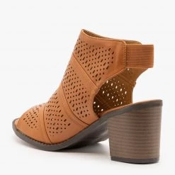 Weeboo Newest Arrivals Laser Cut Slingback Booties