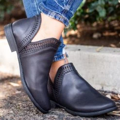 Bamboo Shoes Newest Arrivals Laser Cut Trim Ankle Booties 21 Bamboo Shoes Newest Arrivals Laser Cut Trim Ankle Booties