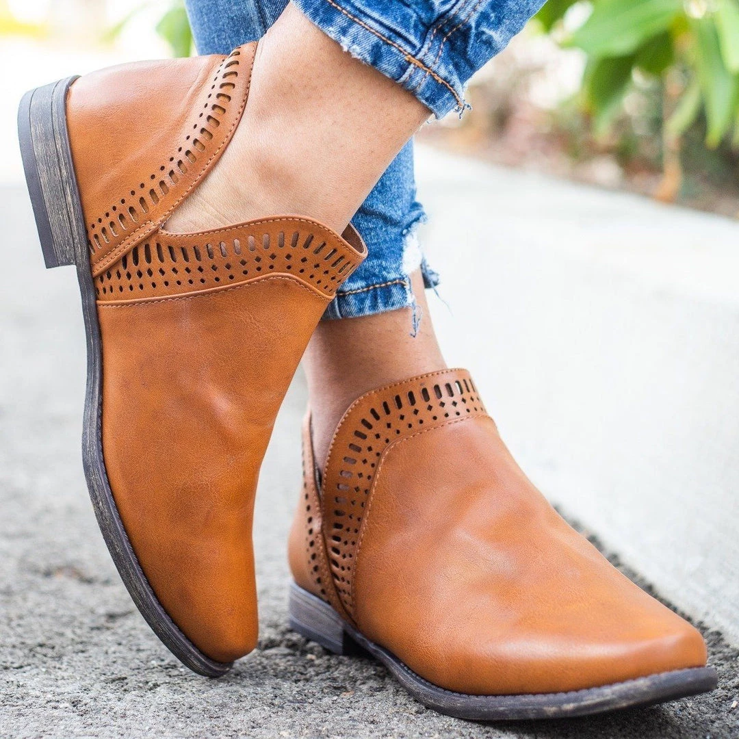 Bamboo Shoes Newest Arrivals Laser Cut Trim Ankle Booties 8 Bamboo Shoes Newest Arrivals Laser Cut Trim Ankle Booties