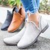 Bamboo Shoes Newest Arrivals Laser Cut Trim Ankle Booties