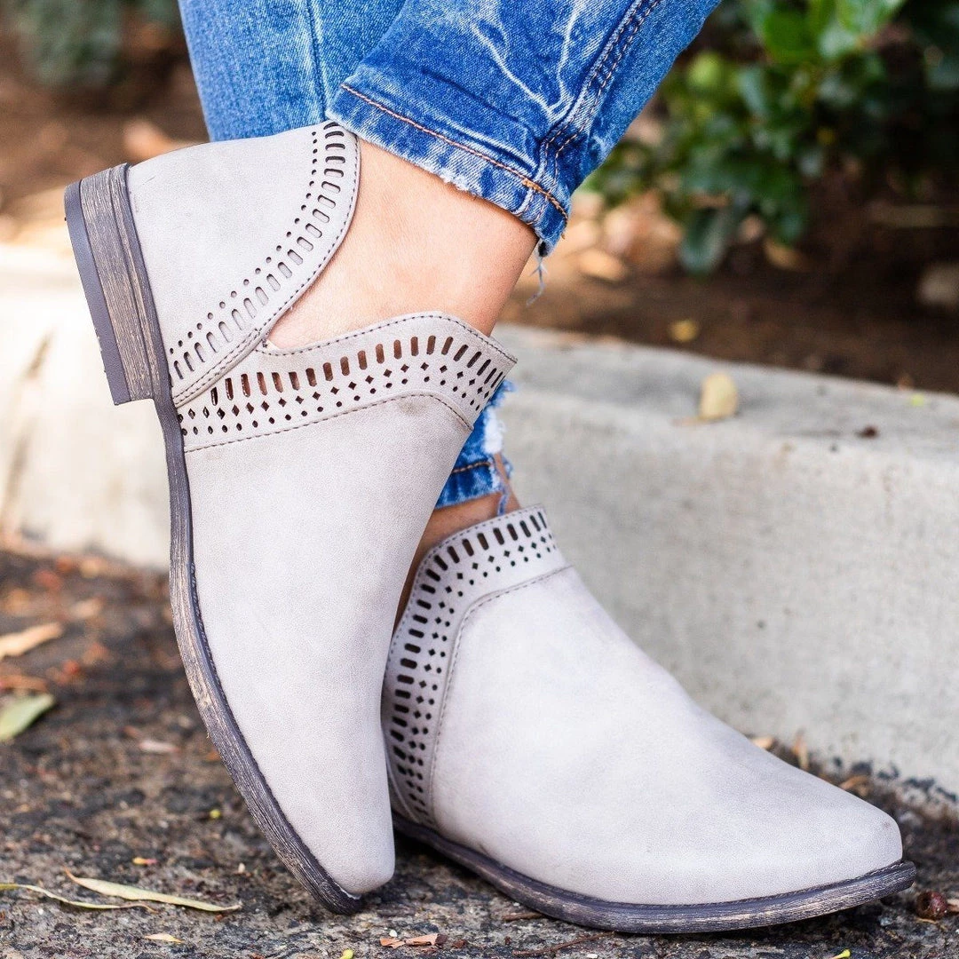 Bamboo Shoes Newest Arrivals Laser Cut Trim Ankle Booties 7 Bamboo Shoes Newest Arrivals Laser Cut Trim Ankle Booties