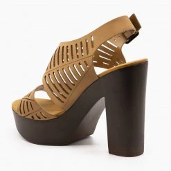 Bamboo Newest Arrivals Lasercut Platform Heels