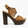 Bamboo Newest Arrivals Lasercut Platform Heels