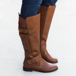 Novo Shoes Layered Buckled Boot Newest Arrivals