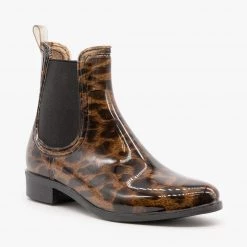 Forever Newest Arrivals Leopard Chelsea Rain Booties