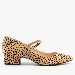 Qupid Shoes Newest Arrivals Leopard Chunky Heel Pumps