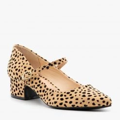 Qupid Shoes Newest Arrivals Leopard Chunky Heel Pumps