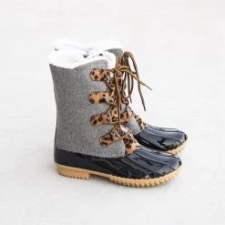 Unbranded/Generic Leopard Detail Duck Boots Newest Arrivals