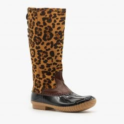 Yoki Leopard Fashion Duck Boots