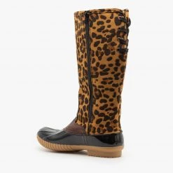 Yoki Leopard Fashion Duck Boots