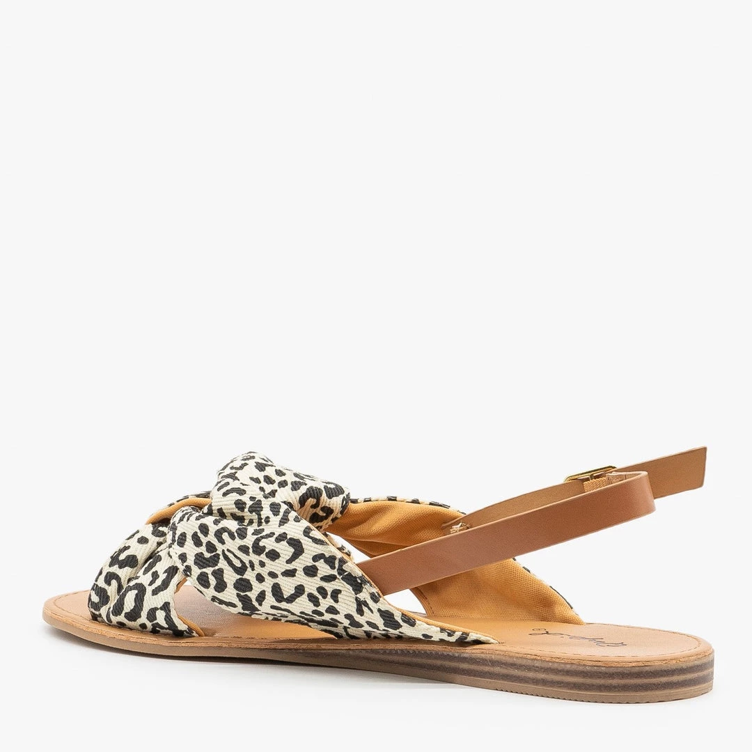 Qupid Shoes Newest Arrivals Leopard Knotted Slingback Sandals 3 Qupid Shoes Newest Arrivals Leopard Knotted Slingback Sandals