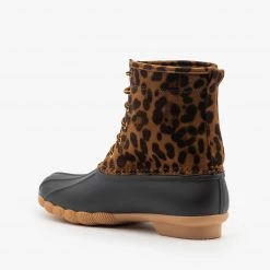 Top Moda Leopard Lace Up Duck Boots FINAL SALE 5 Top Moda Leopard Lace Up Duck Boots FINAL SALE