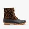 Top Moda Leopard Lace Up Duck Boots FINAL SALE