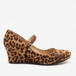 Anna Shoes Leopard Mary Jane Wedges Newest Arrivals