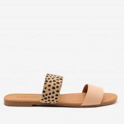 Olivia Miller Newest Arrivals Leopard Nude Open Toe Sandals