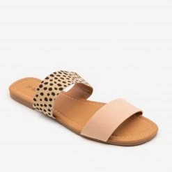 Olivia Miller Newest Arrivals Leopard Nude Open Toe Sandals