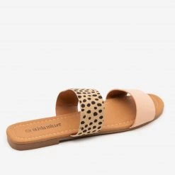 Olivia Miller Newest Arrivals Leopard Nude Open Toe Sandals