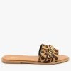 Mixx Shoes Leopard Print Chained Sandals