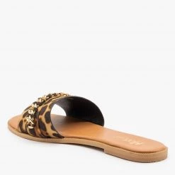Mixx Shoes Leopard Print Chained Sandals