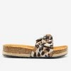 Qupid Shoes Newest Arrivals Leopard Print Cork Espadrille Slides