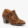 Mata Leopard Print Low Ankle Booties