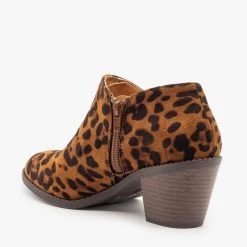 Mata Leopard Print Low Ankle Booties