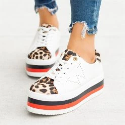 Weeboo Leopard Print Platform Fashion Sneakers