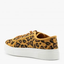 La Sheelah Shoes Leopard Print Platform Sneakers