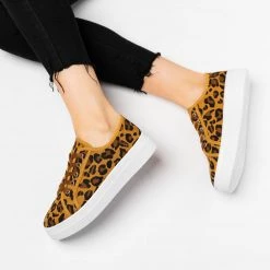 La Sheelah Shoes Leopard Print Platform Sneakers