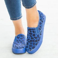 Bucco Newest Arrivals Leopard Print Pony Hair Slip-On Sneakers
