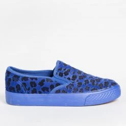 Bucco Newest Arrivals Leopard Print Pony Hair Slip-On Sneakers