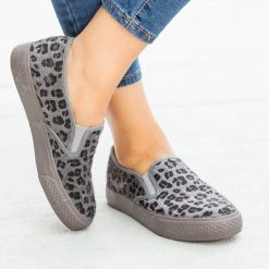 Bucco Newest Arrivals Leopard Print Pony Hair Slip-On Sneakers