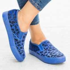 Bucco Newest Arrivals Leopard Print Pony Hair Slip-On Sneakers