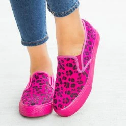 Bucco Newest Arrivals Leopard Print Pony Hair Slip-On Sneakers