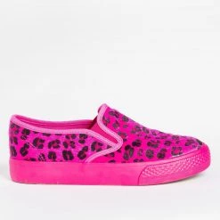 Bucco Newest Arrivals Leopard Print Pony Hair Slip-On Sneakers